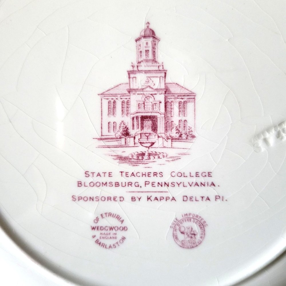 Vtg Wedgwood State Teachers College Bloomsburg PA Mulberry Plate, Kappa Delta Pi - Picture 5 of 7